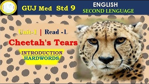 Std 9 || Guj Med || Eng Text || Unit 1 - Read 1 ||Cheetah