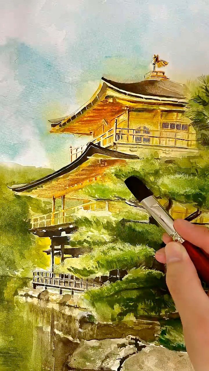 動画投稿中　F4 金閣寺　手描き水彩画　直筆原画　京都世界遺産 mqdefault.jpg