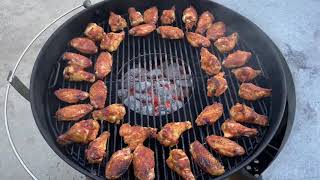 Grilling chicken wings on the Weber Kettle using the Vortex!