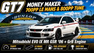 GT7 Money Maker | Mitsubishi EVO IX MR GSR '06 + GrB Engine | 700PP Le Mans & 800PP Tune screenshot 4