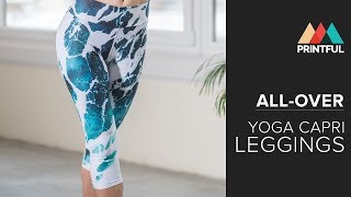 Custom All-Over Print Yoga Capri Leggings: Printful print-on