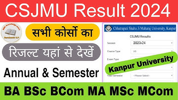 csjmu result 2024 kaise dekhe| how to check csjmu result 2024 |how to check kanpur university result