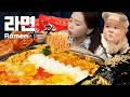 [Mukbang ASMR] Korean Spicy Ramen eating when baby miso sleeps 🌙 Soft-tofu Ramyun Recipe Ssoyoung