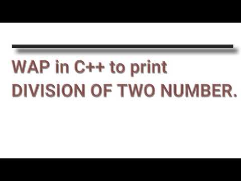WAP IN C++ TO PRINT DIVISION OF TWO NUMBERS# Division of two nos. In c++#codings in c++#c++ program