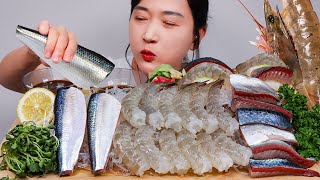 전어 고등어 생새우 회 리얼사운드 먹방 ASMR RAW SEAFOOD(GIZZARD SHAD,MACKEREL,SHRIMP) MUKBANG EATING SOUNDS | NAJIN