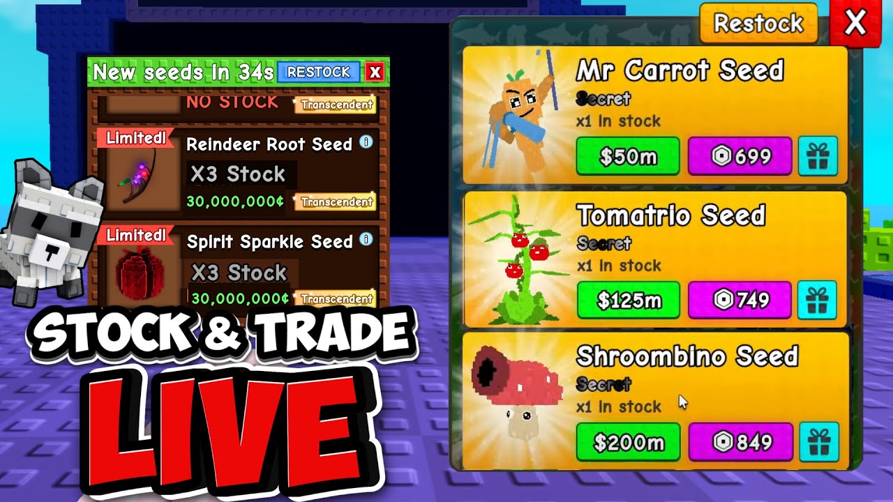 🔴 LIVE: Plants vs Brainrots and Grow A Garden STOCK & TRADE ROBLOX 24/7🌱