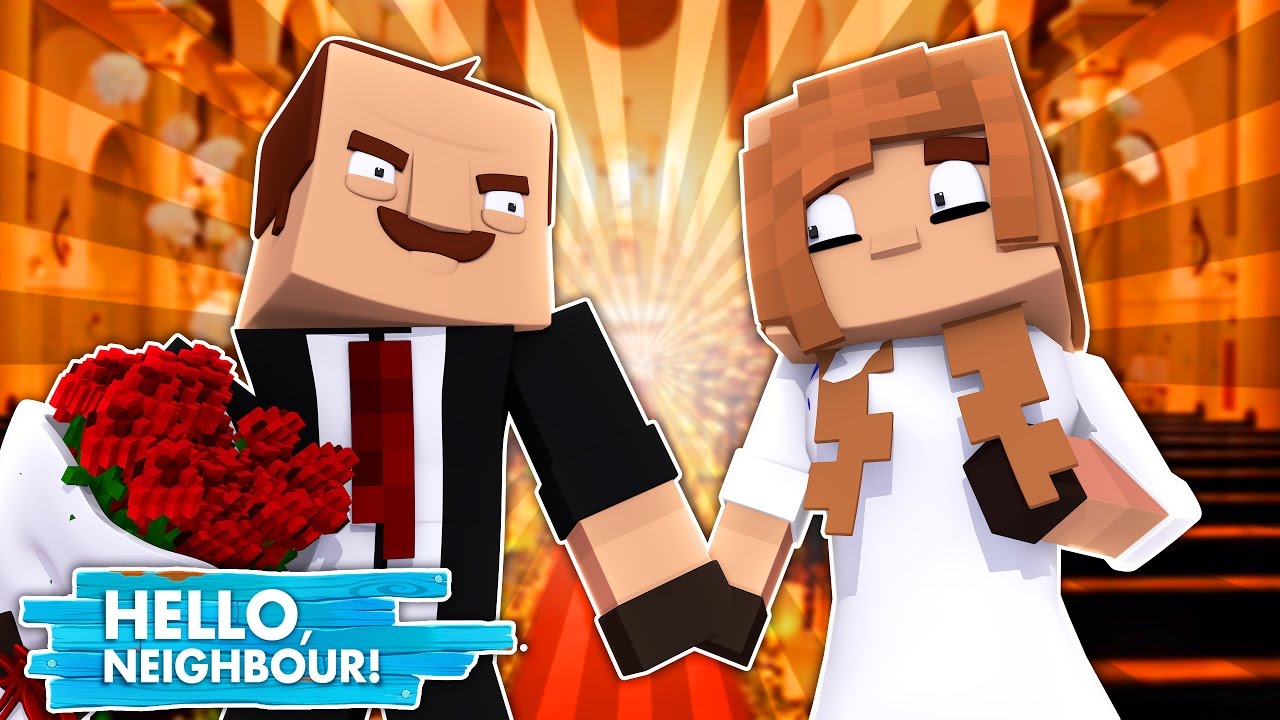 THE NEIGHBOUR GETS MARRIED! Minecraft HelloNeighbour Wedding w/LittleKellyandTinyTurtle (Roleplay)