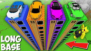 New LONGEST SECRET SUPERCARS HOUSE in Minecraft ! TALLEST VEHICLE BASE !