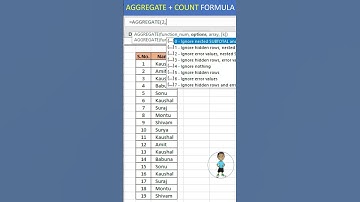 AGGREGATE + COUNT Formula In Excel #excel #exceltips #exceltutorial #msexcel #microsoftexcel