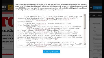 Optin Designer - Custom Form Code