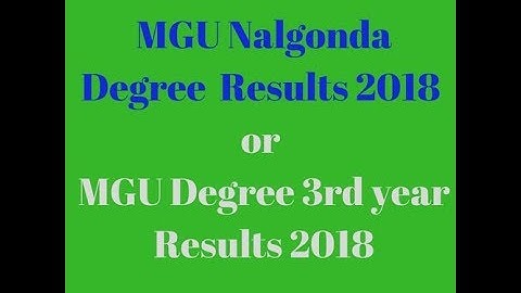 MGU Degree Results 2018: MGU Degree 3rd year Results (2018) | Nabadi.in