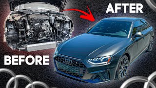 Rebuilding A Crashed 2020 Audi A4 IN 18 Minutes