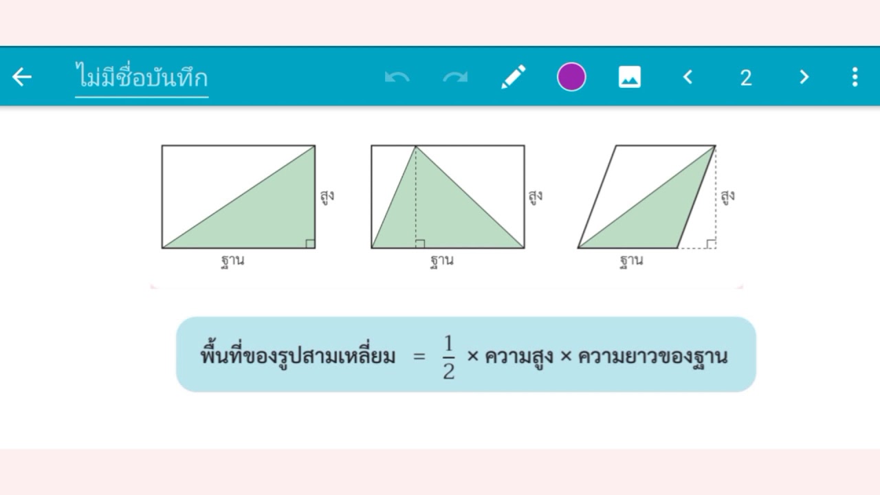 หาพื้นที่ 3 เหลี่ยม  New  การหาพื้นที่ของรูปสามเหลี่ยม ป.6