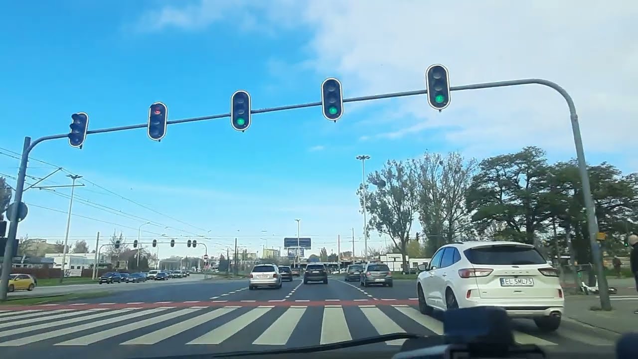 Poland - Driving - A ride from Rzgów to Las Łagiewnicki (Łódź) (No Music, No Talking) November 2025
