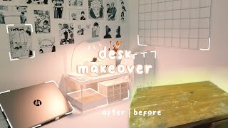 aesthetic desk makeover / dekorasi meja belajar + shopee haul ✨