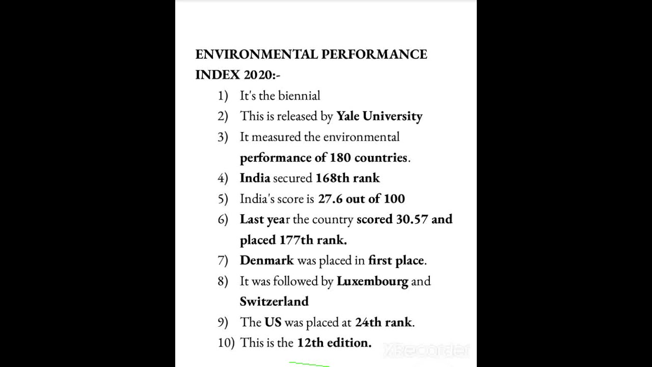 Environmental Performance Index. 