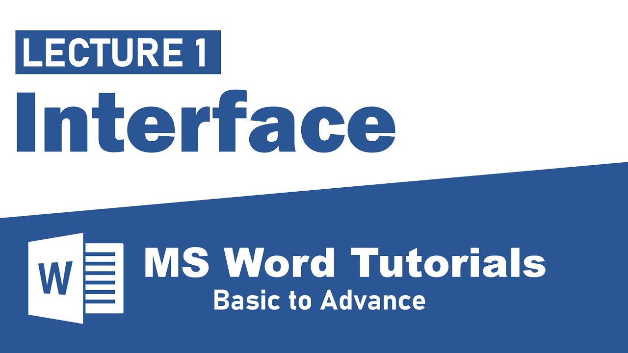 Lecture 1 - Interface - MS Word Tutorials in Urdu / Hindi - YouTube