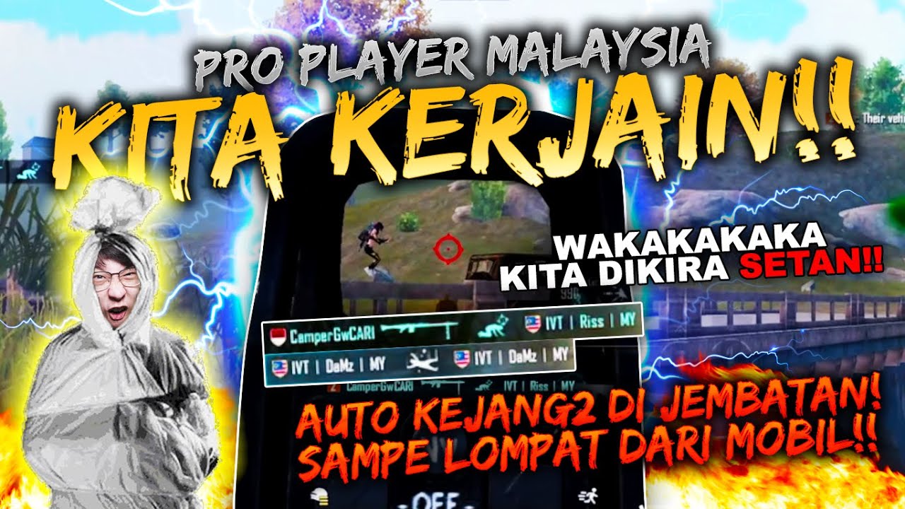 PRO PLAYER MALAYSIA JADI KORBAN KITA!! SAMPE LOMPAT DARI MOBIL WAKAKAKA! | PUBG MOBILE INDONESIA