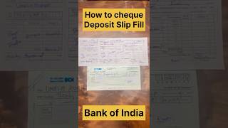 How to fill Cheque Deposit slip of Bank of India #shorts #accounting #bankofindia