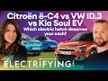 Citroen e-C4 vs Volkswagen ID.3 vs Kia Soul EV: Which electric hatchback is best? / Electrifying