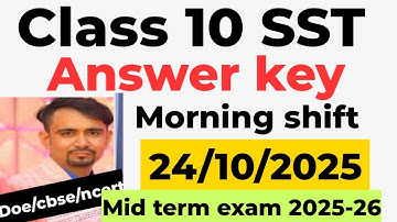 Social science answers key 2025 class 10 / class 10 sst mid term paper solution 2025 / morning shift