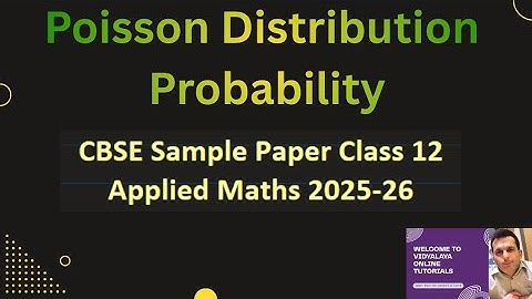 Class 12 | Applied Maths | Poisson Distribution | CBSE Sample Paper 2025-26 | Probability