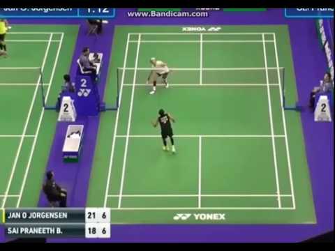 R32 MS - Hongkong Open 2016, Jan O Jorgensen VS Sai Praneeth B