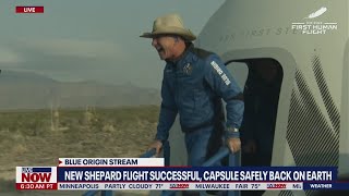 Bezos exiting capsule: Blue Origin crew successfully back on Earth | LiveNOW from FOX