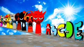 Alphabet Lore A-Z Cars vs SPRUNKI WALLS in Teardown