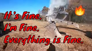 Caught the excavator on fire at the abandoned farm project and about flipped the dump truck!