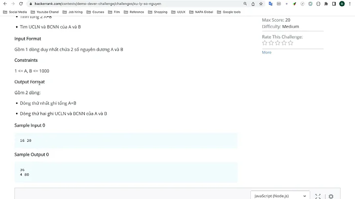 Hướng dẫn làm và nộp bài trên hệ thống Hackerrank