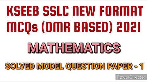 KSEEB Mathematics Model Question Paper I (OMR Based MCQ