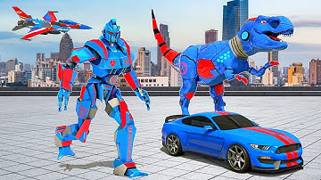 Raptor Dino Robot Jet Game: Red Robot - Android Gameplay