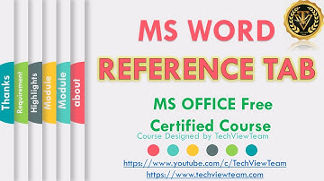 #12 Reference Tab | Table of content, footnote, caption | MS WORD | MS OFFICE COURSE | TechView Team