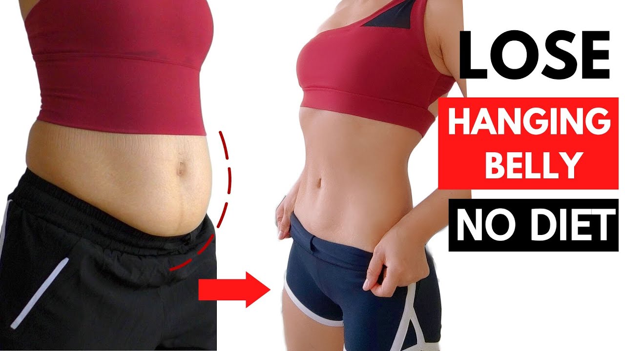 How to lose hanging belly with NO DIET, best exercises to burn