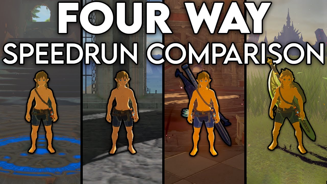 Breath of the Wild Any% - Top 4 Speedrun Comparison - Synchronized ...