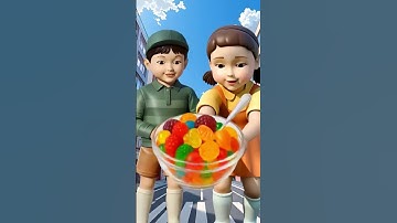 Squid Game AI Rainbow Fruit Shaped Gummy Candy ASMR #squidgame #squidgame2 #ai #asmrRainbow