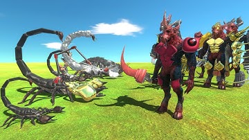 Scorpion War - Scorpion of Evolution VS Kozarog Team - Animal Revolt Battle Simulator