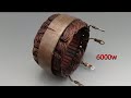 I turn car dynamo into 6000w 250v electric generator // experiment at home // use electric 100%