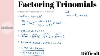 Polynomials - HOW TO: Factoring Trinomials using Cross & Decomposition Methods (Difficult Level)