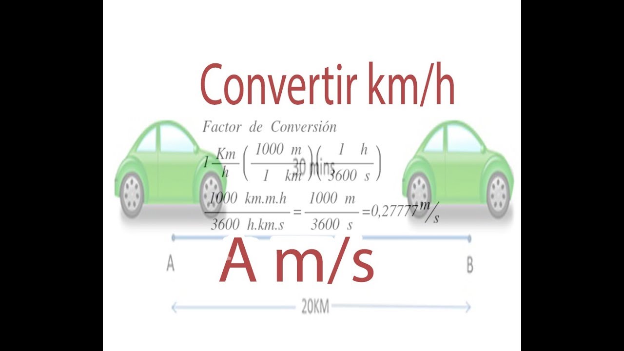 Convertir kilómetros por hora a metros sobre segundo 