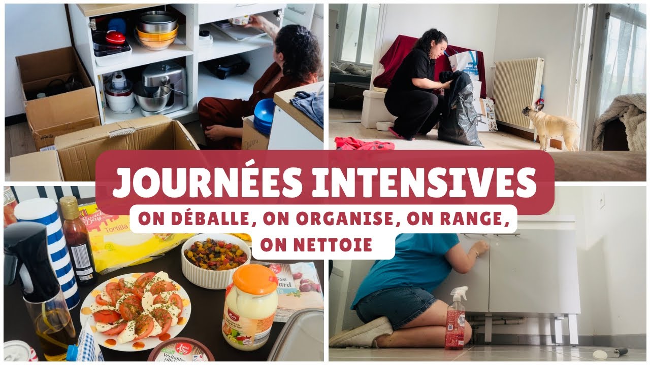 JOURNÉES INTENSIVES : DÉBALLAGE CARTONS / NETTOYAGE DE L’APPARTEMENT / ORGANISATION / RANGEMENT..✨💪
