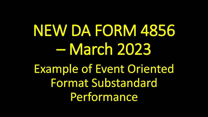 Overview of the New DA FORM 4856 Dated March 2023 - YouTube overview-of-the-new-da-form-4856-dated-march-2023-youtube