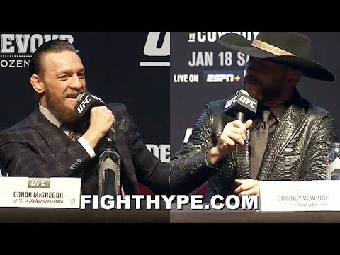 MCGREGOR & CERRONE BANTER ON PYTHON & LION COATS; JAB "SHADY" PETA: "DON'T WANT TROUBLE"