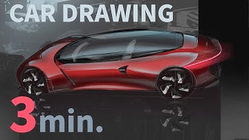 Car drawing in 3 min ㅣ자동차 스케치 렌더링