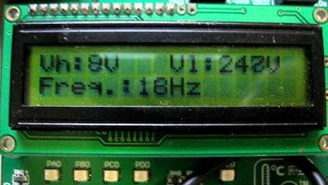 2x16 character LCD display connected to ATmega8 AVR microcontroller
