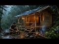 Man Builds a Bamboo Shelter in Heavy Rain | Jungle Survival, Bushcraft & Relaxing ASMR