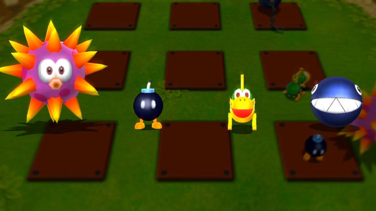 Mario Party 9 MiniGames - Step It Up - Urchin vs Bob omb vs Mecha Koopa vs Chain Chomp (Master CPU)