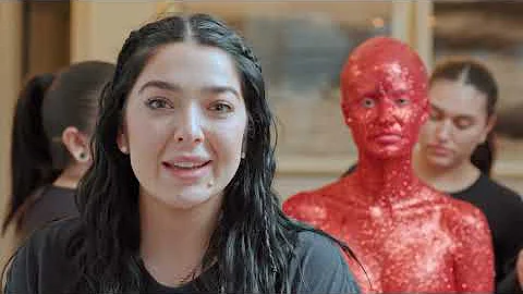 Haley Kalil Recreates Doja Cat's Iconic Red Look - Wearing Over 30,000 Crystals