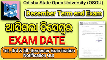 Osou December term end exam date out // Osou Exam 2022 // Osou Exam 2021 // Odia knowledge Academy